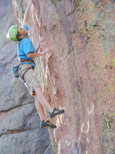 A young Gordy on Like Father Like Son - 5.12d - Passageway Wall, Devil's Head Rock Climbing