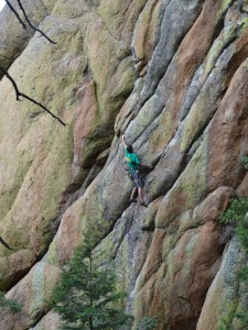 Gordy on Dances With Hummingbirds - Technicoulior Wall, Devil's Head Rock Climbing