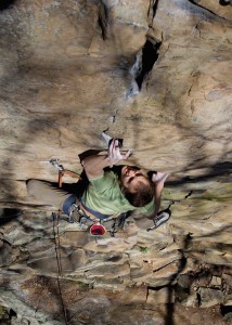 Mike Moore on Super Saturated (5.10c)