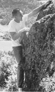 Kloke climbing on Mt. Erie in the 1960s.