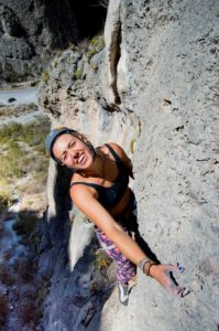 Emma Ayling on Surfin the Wave 5.10d.