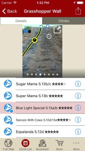 Tap on a climb name, see where it’s located on the image. Tap on a climb bubble in the image, discover what climb it is. So nice…