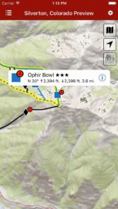 Smart topo maps provide current location, even offline.