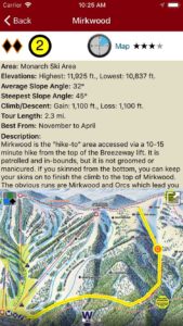 Descent details with useful topo images.