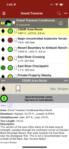 Easily locate checkpoints and hazards in a searchable list.