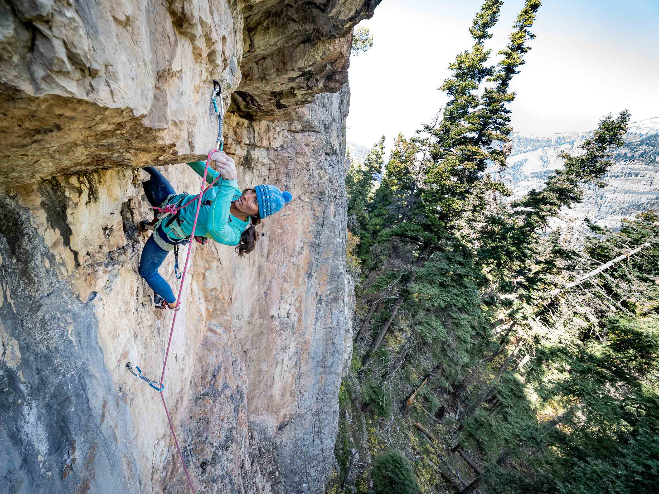 Mary Harlan on (5.11a) at the Jimmy Cliff